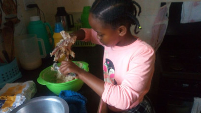 Baraka Grade 3 making samosas